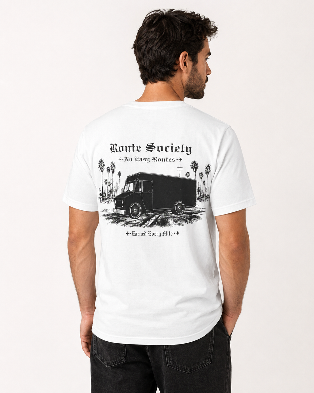 No Easy Routes Graphic Tee | Route Society Delivery Driver Shirt